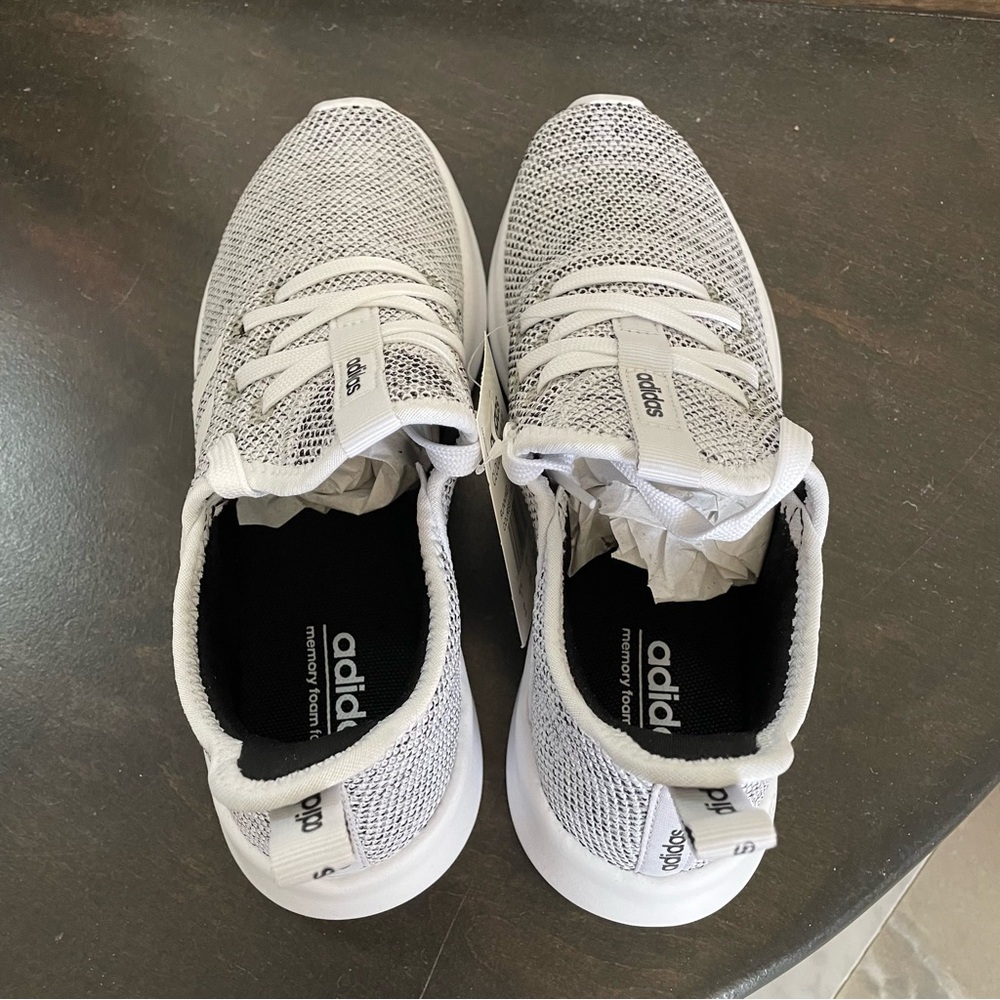 NWT Adidas Cloudfoam Pure Gray and White Sneakers - Picture 3 of 9